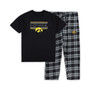 Men's Black Iowa Hawkeyes Big and Tall Plaid T-shirt and Pants Sleep Set