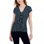 Women's Printed Lace-Up Front Top, Created for Macy's