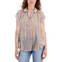 Women's Washed-Out Dolman Popover Cotton Shirt
