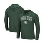 Men's Heathered Green Michigan State Spartans Big and Tall Wingman Raglan Hoodie T-shirt