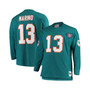 Men's Dan Marino Aqua Miami Dolphins Big and Tall Retired Player Name and Number Long Sleeve Top