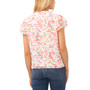 Women's Split-Neck Flutter-Sleeve Printed Blouse
