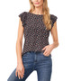 Women's Double Ruffle-Sleeve Printed Knit Top