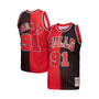 Men's Dennis Rodman Red, Black Chicago Bulls Big and Tall Hardwood Classics 1995-96 Split Swingman Jersey