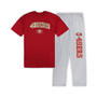 Men's Scarlet, Heather Gray San Francisco 49ers Big and Tall T-shirt and Pajama Pants Sleep Set