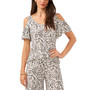 Women's Printed Cold-Shoulder Flutter-Sleeve Top