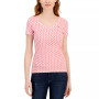 Women's Cotton Daisy-Print V-Neck T-Shirt