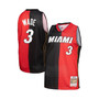 Men's Dwyane Wade Black, Red Miami Heat Big and Tall Hardwood Classics 2005-06 Split Swingman Jersey