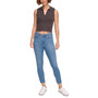 Petite Cotton Ribbed Crop Polo Top