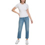 Petite Ribbed Short-Sleeve Henley Top