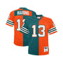 Men's Dan Marino Aqua and Orange Miami Dolphins Big and Tall Split Legacy Retired Player Replica Jersey