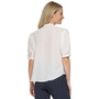 Women's Keyhole-Front Button-Detail Short-Sleeve Blouse