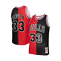 Men's Scottie Pippen Red, Black Chicago Bulls Big and Tall Hardwood Classics 1997-98 Split Swingman Jersey
