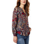 Women's Printed Long-Sleeve Slim-Fit Utility Blouse
