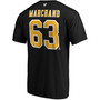 Branded Men's Brad Marchand Boston Bruins Team Authentic Stack Name & Number T-Shirt