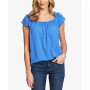 Women's Ruffle Sleeve Gathered Square-Neck Blouse