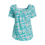Women's Short Sleeve Light Weight Smocked Square Neck Top