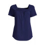 Women's Short Sleeve Light Weight Smocked Square Neck Top