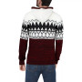 Men's Color Blocked Pattern Hooded Sweater