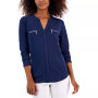 Women's Zip-Pocket Blouse, Created for Macy's