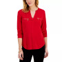 Women's Zip-Pocket Blouse, Created for Macy's