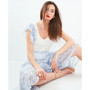 Women's Crew Neck Double-Ruffle-Sleeve Knit Top