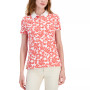 Women's Floral-Print Short-Sleeve Polo Top