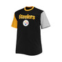 Men's Black, Gold Pittsburgh Steelers Big and Tall Colorblocked T-shirt