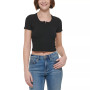 Women's Cropped Henley T-Shirt