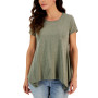 Petite Handkerchief-Hem Short-Sleeve Top, Created for Macy's