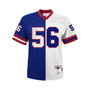 Men's Lawrence Taylor Royal and White New York Giants Big and Tall Split Legacy Retired Player Replica Jersey