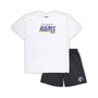 Men's White, Charcoal Los Angeles Rams Big and Tall T-shirt and Shorts Set
