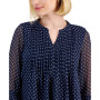 Petite Printed Pintuck Top, Created for Macy's