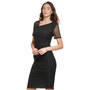 Women's Ruched Asymmetrical Mesh-Detail Bodycon Dress