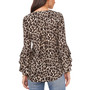 Tiered-Sleeve Leopard-Print Top
