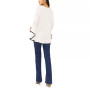 Women's Woven V-neck Contrast Flutter Sleeve Top