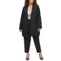 Plus Size Collarless Open-Front Topper Jacket