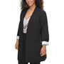 Plus Size Collarless Open-Front Topper Jacket