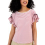 Women's Striped Ruffled-Sleeve Top