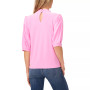 Women's Puff-Sleeve Bow-Neck Elbow Sleeve Top