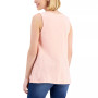 Petite Cotton Crochet-Trimmed Tucked Top, Created for Macy's