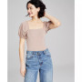 Women's Square-Neck Puff-Sleeve Bodysuit