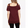 Women's Embellished Cold-Shoulder Top