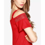 Women's Embellished Cold-Shoulder Top