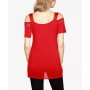 Women's Embellished Cold-Shoulder Top