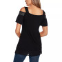 Women's Embellished Cold-Shoulder Top