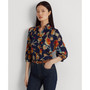 Floral Buttoned Georgette Blouse, Petite & Regular