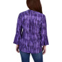 Women's 3/4 Bell Sleeve Pleat Front Y-neck Top