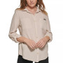 Women's Buttoned-Front Crepe Shirt