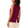 Women's Back Keyhole Split-Hem Sleeveless Top